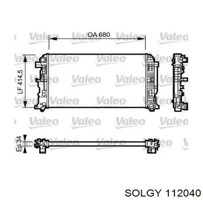Радиатор охлаждения двигателя Solgy 112040 цена, от 136.69 USD