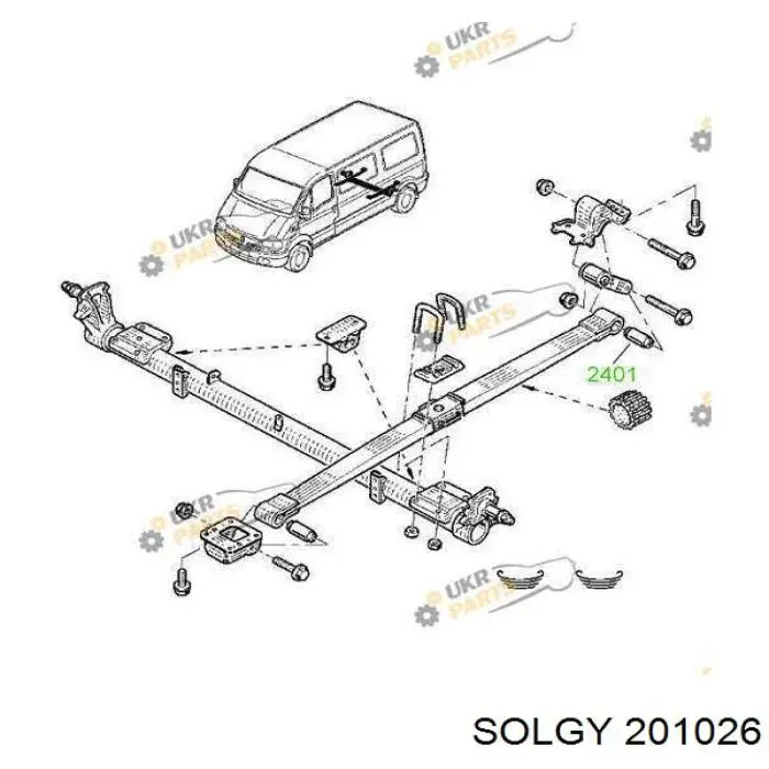 201026 Solgy Сайлентблок задней рессоры, задний
