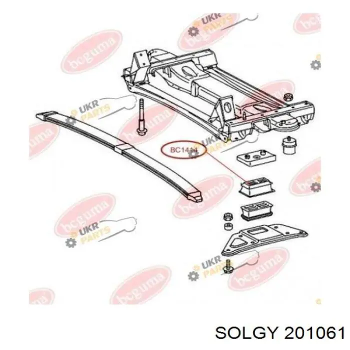 201061 Solgy grade de proteção da suspensão de lâminas dianteira