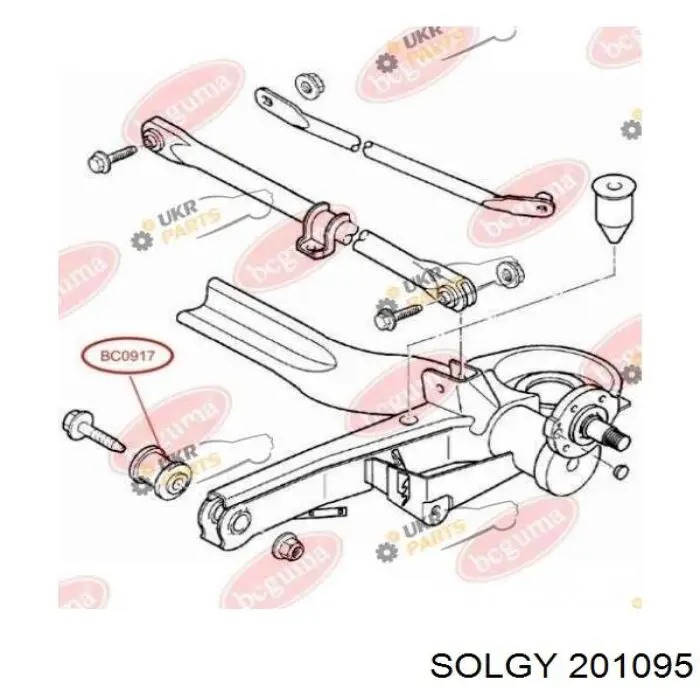 201095 Solgy bloco silencioso de viga traseira (de plataforma veicular)