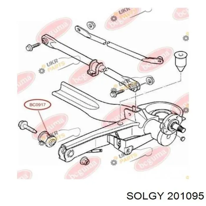 Сайлентблок задней балки (подрамника) 201095 Solgy