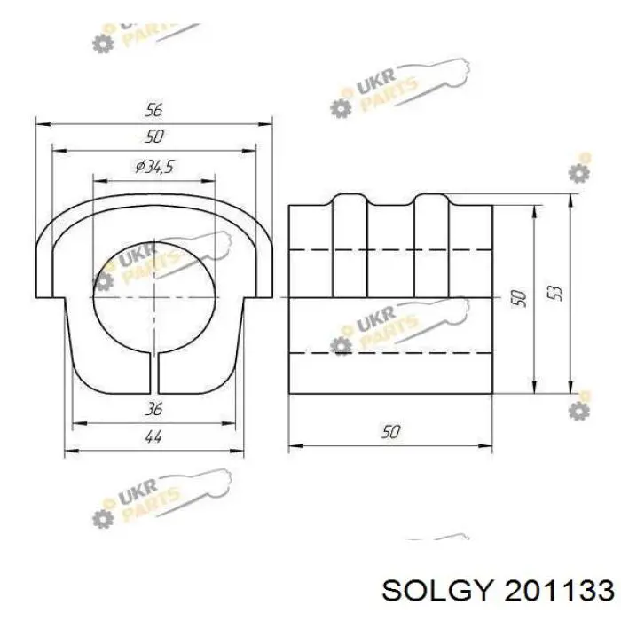 201133 Solgy Разрезная втулка стабилизатора