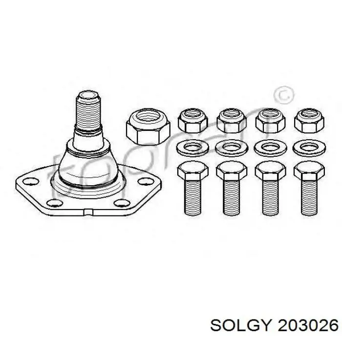 Нижняя шаровая опора 203026 Solgy