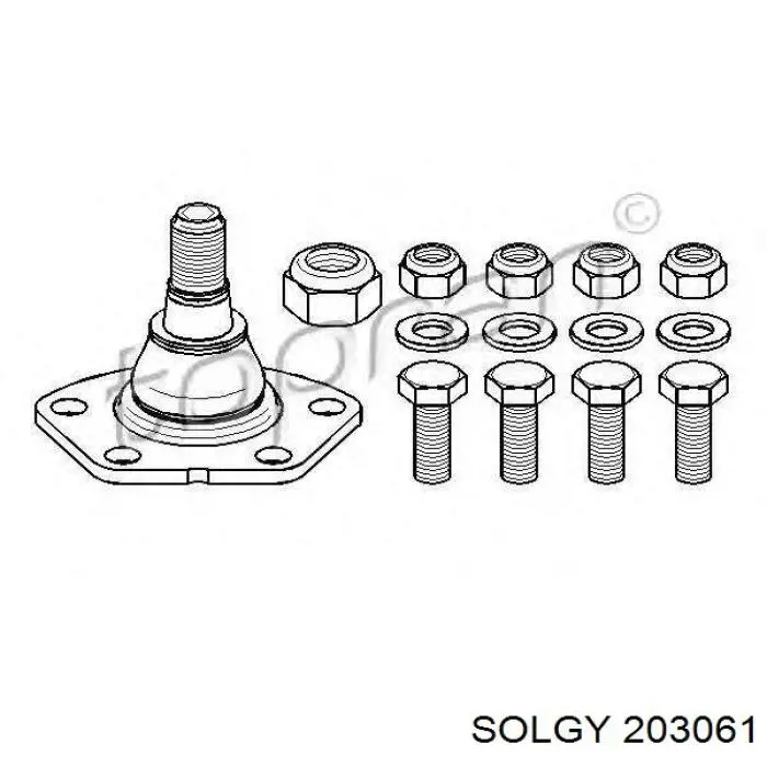 Шаровая опора, нижняя Solgy 203061 цена, от 12.67 USD