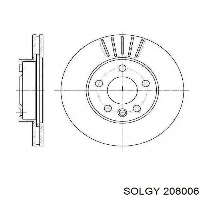 208006 Solgy Диск тормозной передний