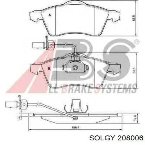Тормоз дисковый передний Solgy 208006 цена, от 29.59 USD