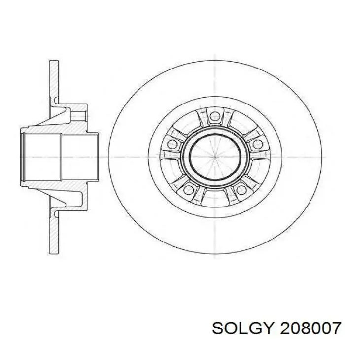 208007 Solgy disco do freio traseiro