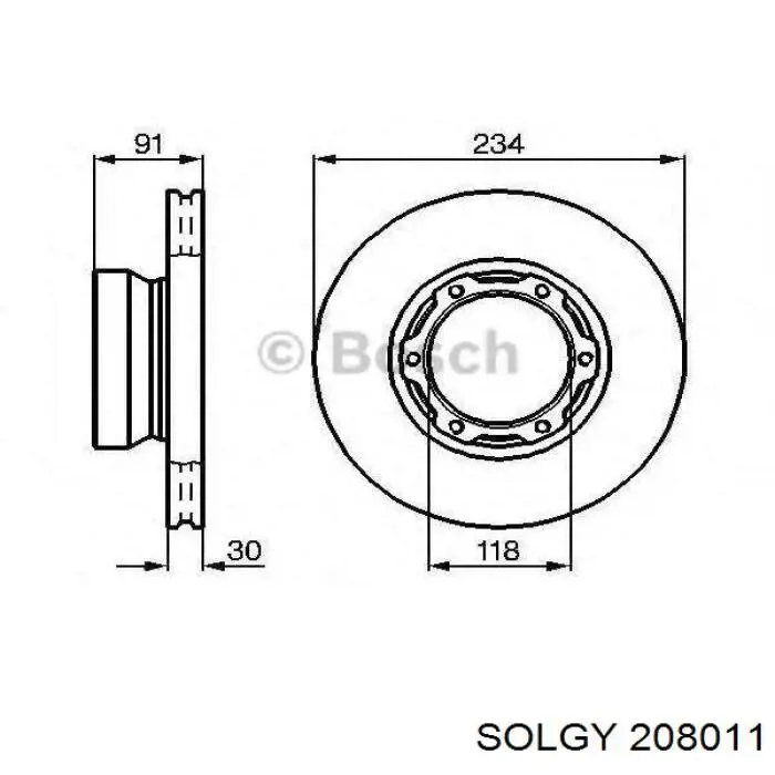 208011 Solgy Диск тормозной передний