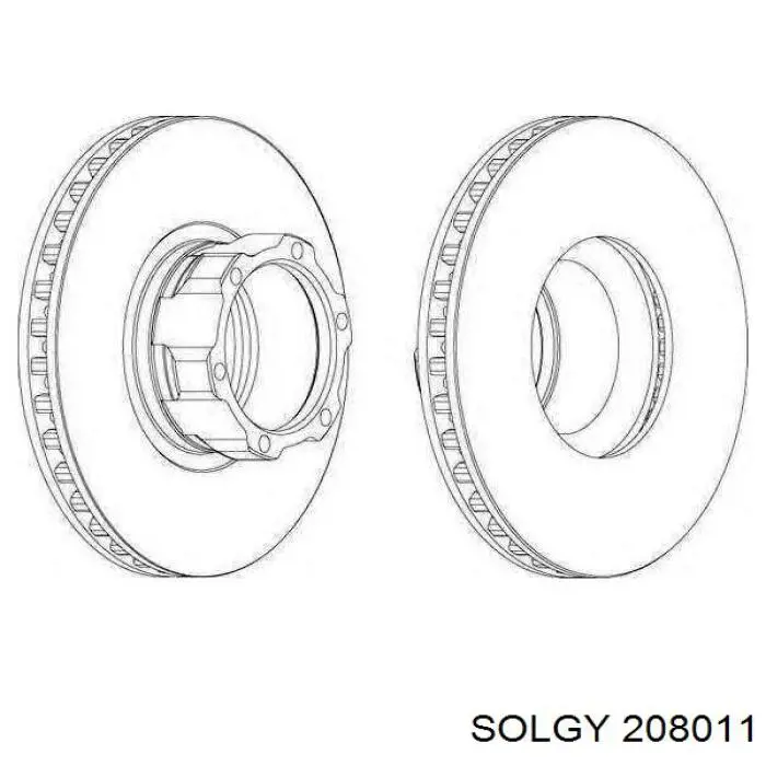 Передние тормозные диски 208011 Solgy