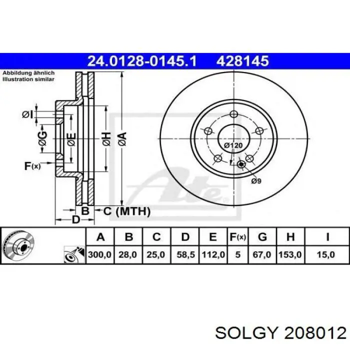 Купить 208012 Solgy Ротор тормозной