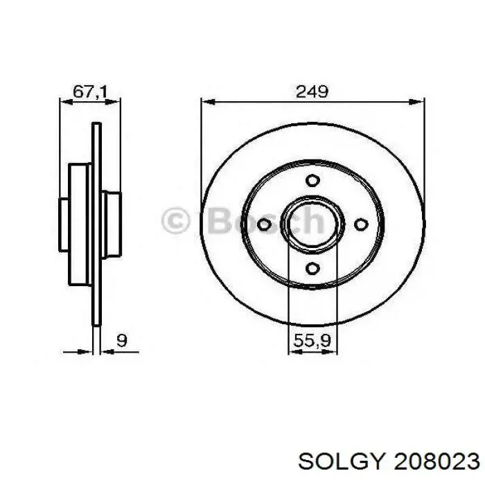 208023 Solgy Дисковый тормоз