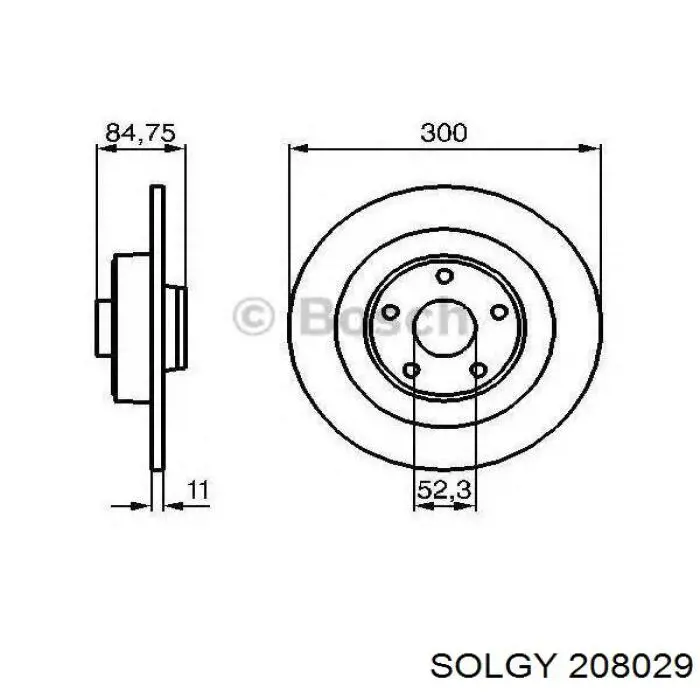 208029 Solgy Disco do freio traseiro