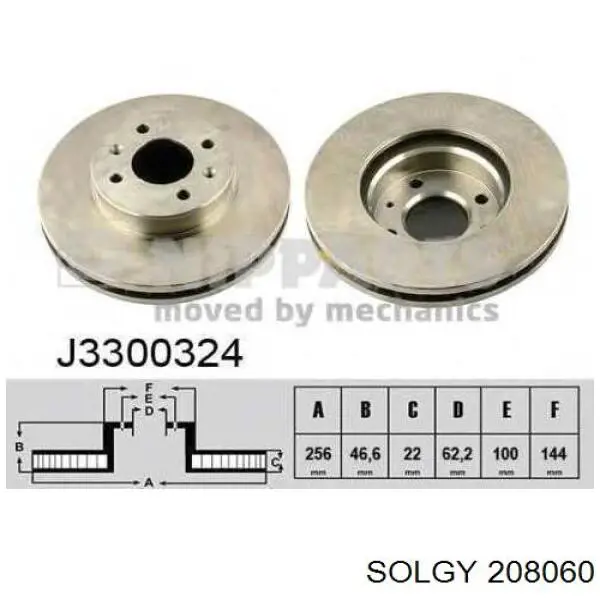 208060 Solgy передние тормозные диски