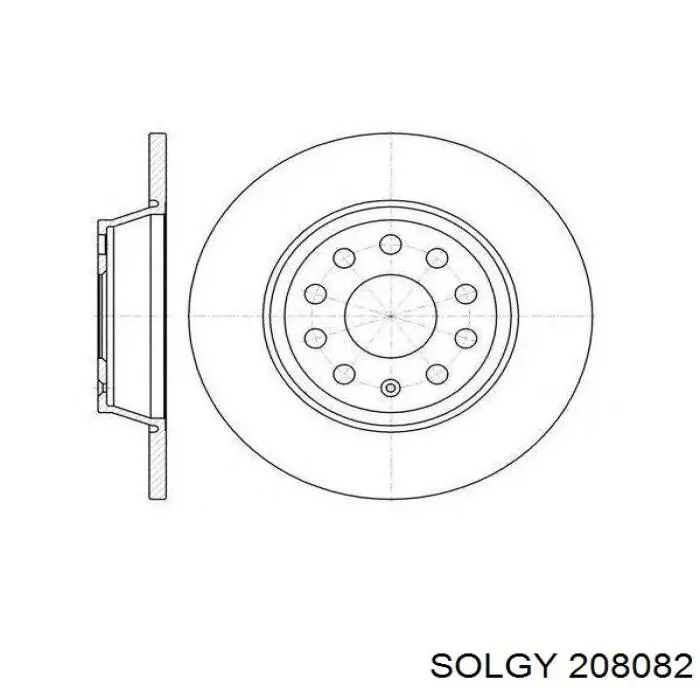 Задний тормозной диск Solgy 208082 цена, от 24.57 USD