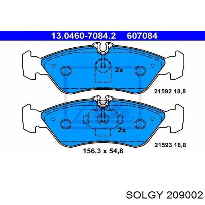 209002 Solgy Колодки тормозные дисковые комплект