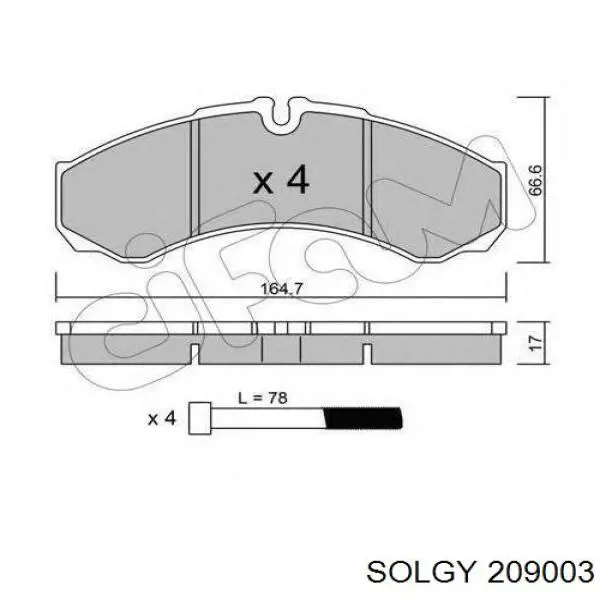 209003 Solgy Колодки передние