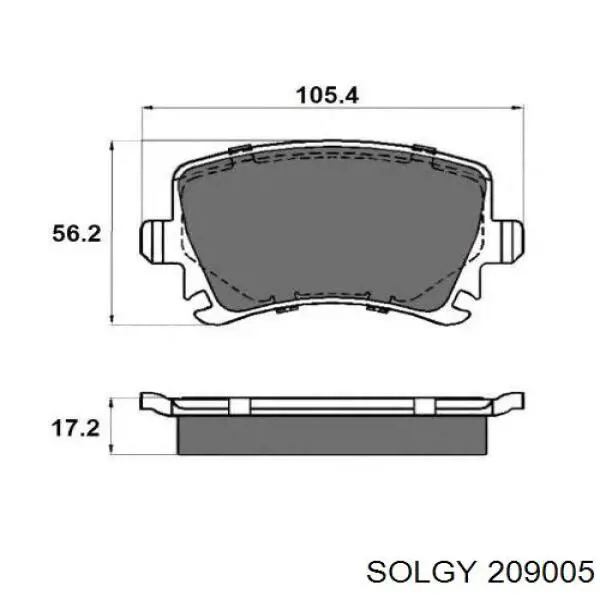 Задние тормозные колодки 209005 Solgy