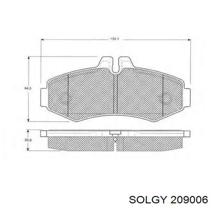 209006 Solgy sapatas do freio dianteiras de disco
