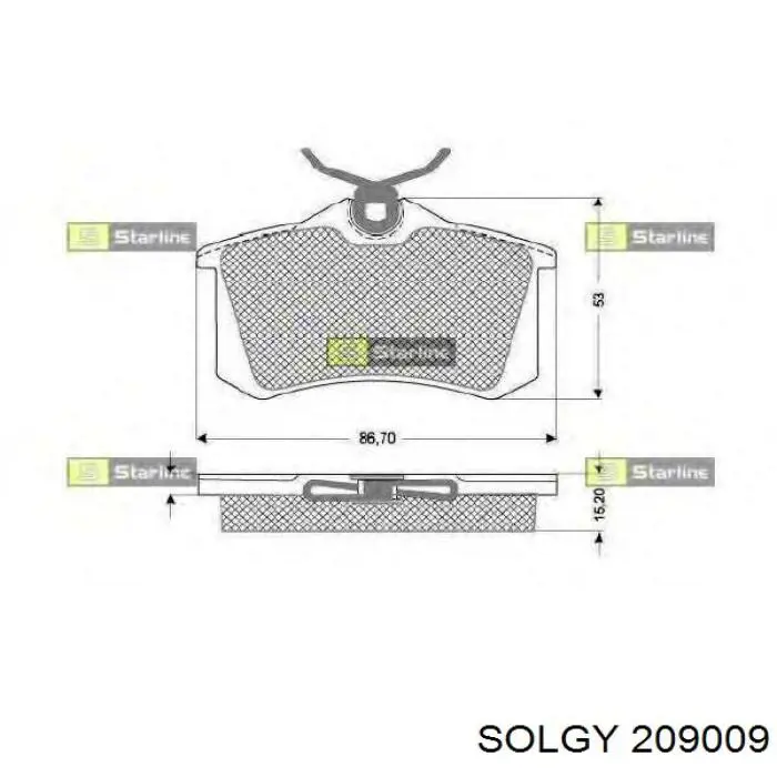 Купить 209009 Solgy Колодки тормозные задние, дисковые