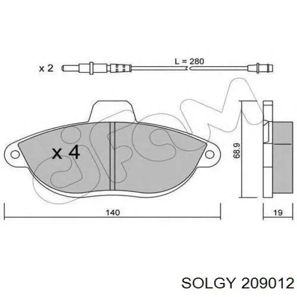 209012 Solgy Колодки передние