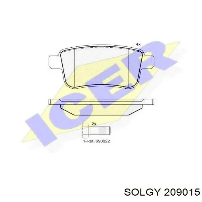 Купить 209015 Solgy Колодки тормозные задние, дисковые