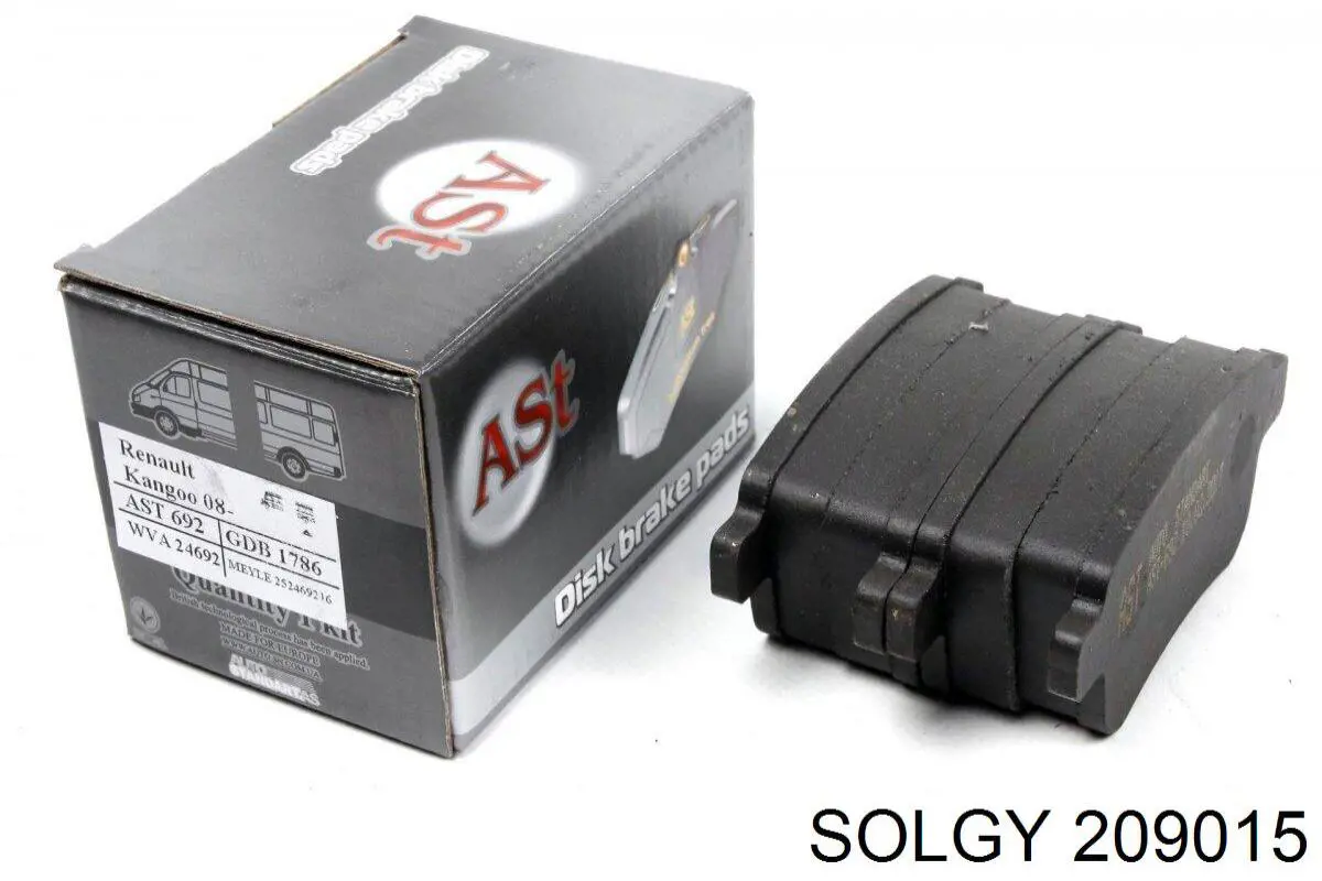 209015 Solgy Колодки тормозные дисковые комплект