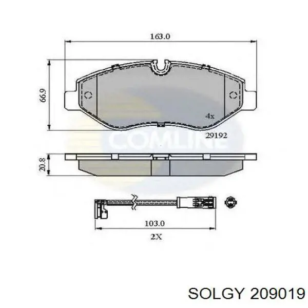 209019 Solgy Колодки передние