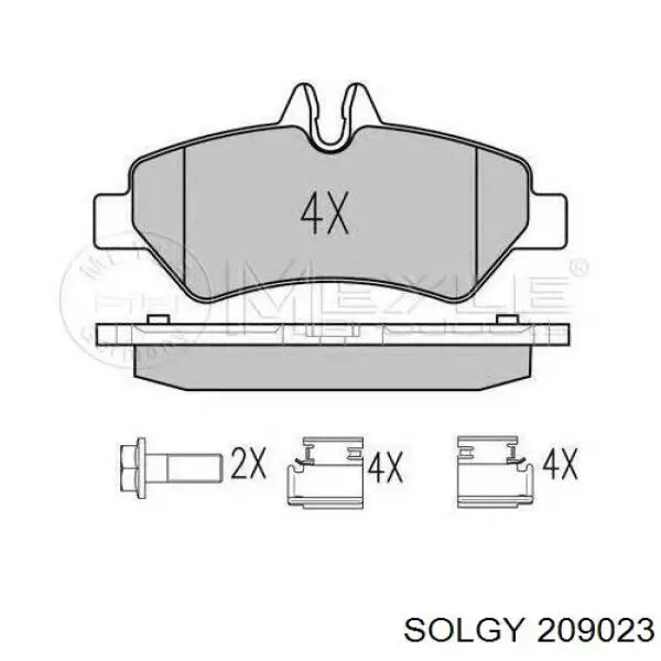 Задние тормозные колодки 209023 Solgy