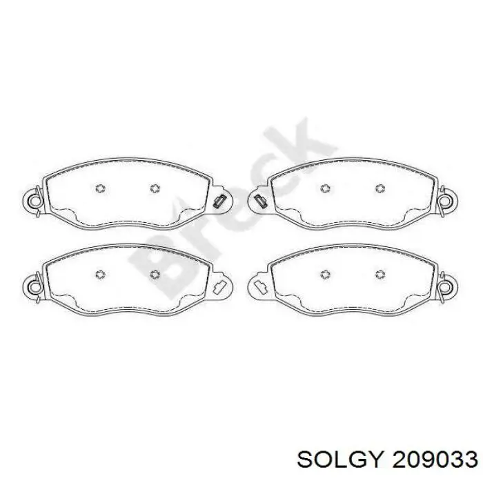 Купить 209033 Solgy Колодки тормозные