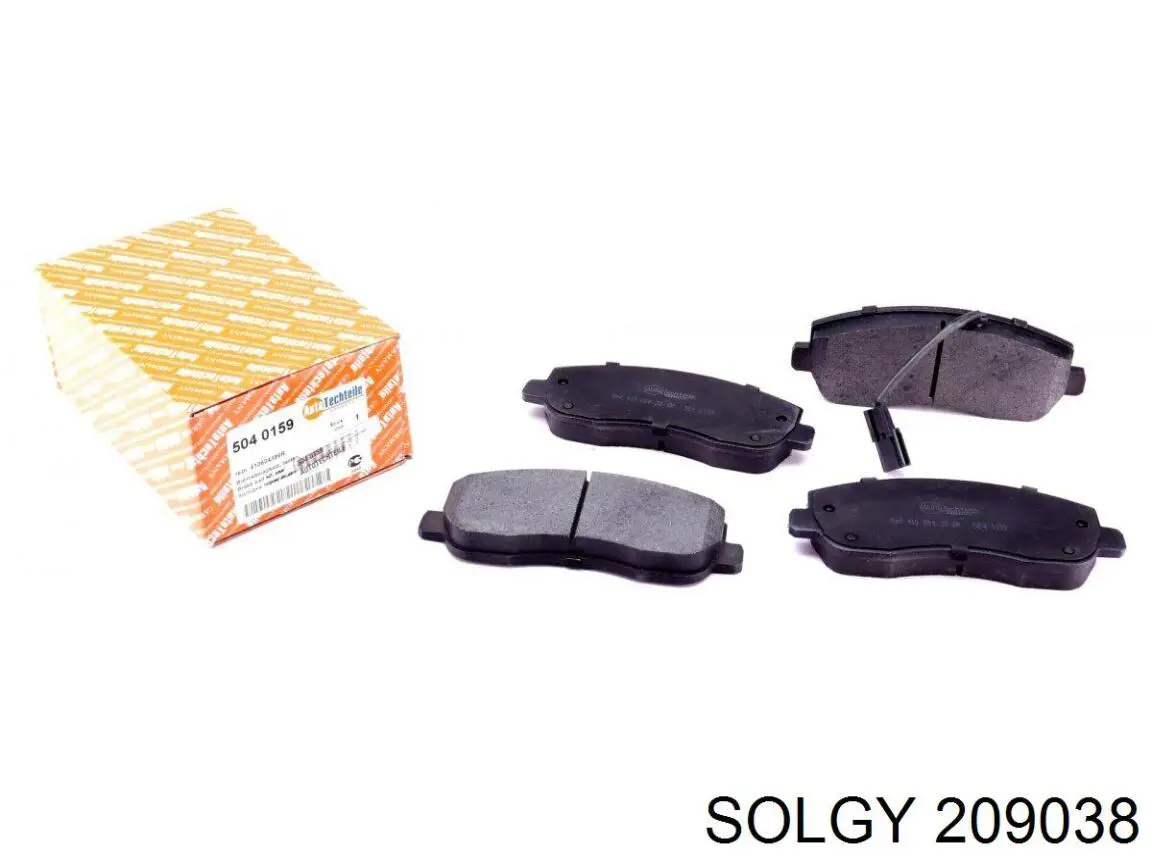 Передние тормозные колодки 209038 Solgy