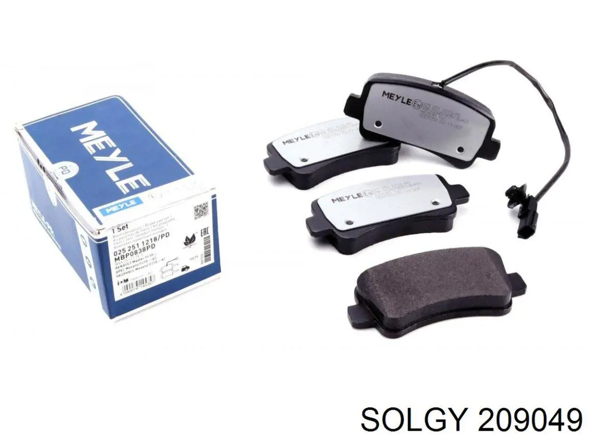 209049 Solgy Колодки тормозные дисковые комплект