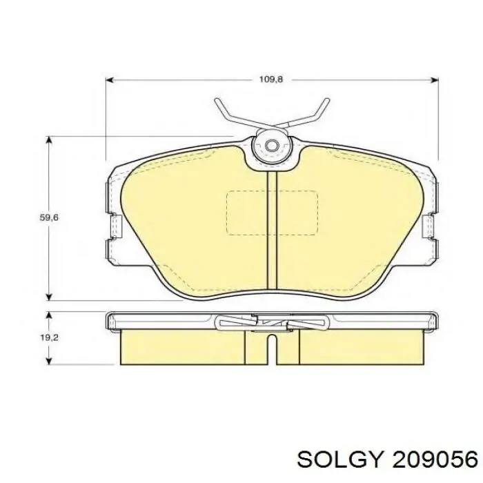 Передние тормозные колодки 209056 Solgy