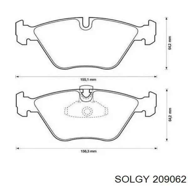 Купить 209062 Solgy Колодки тормозные