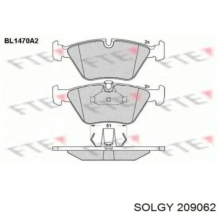 209062 Solgy sapatas do freio dianteiras de disco