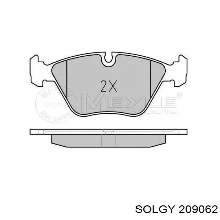 Передние тормозные колодки 209062 Solgy