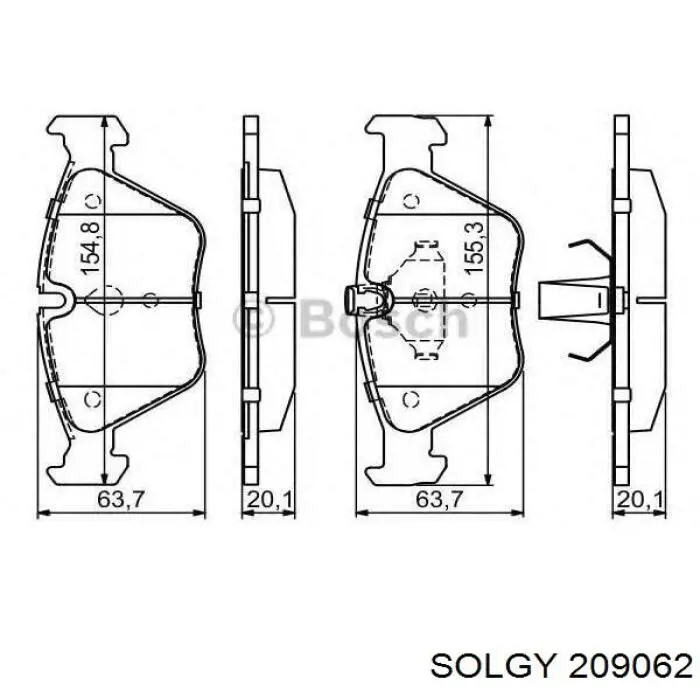 Колодки Solgy 209062 цена, от 17.30 USD