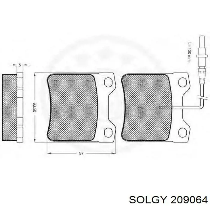 209064 Solgy Колодки тормозные дисковые комплект