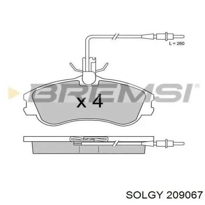 209067 Solgy Колодки передние