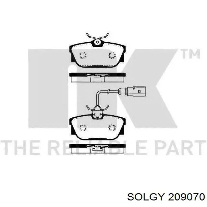 Задние тормозные колодки 209070 Solgy