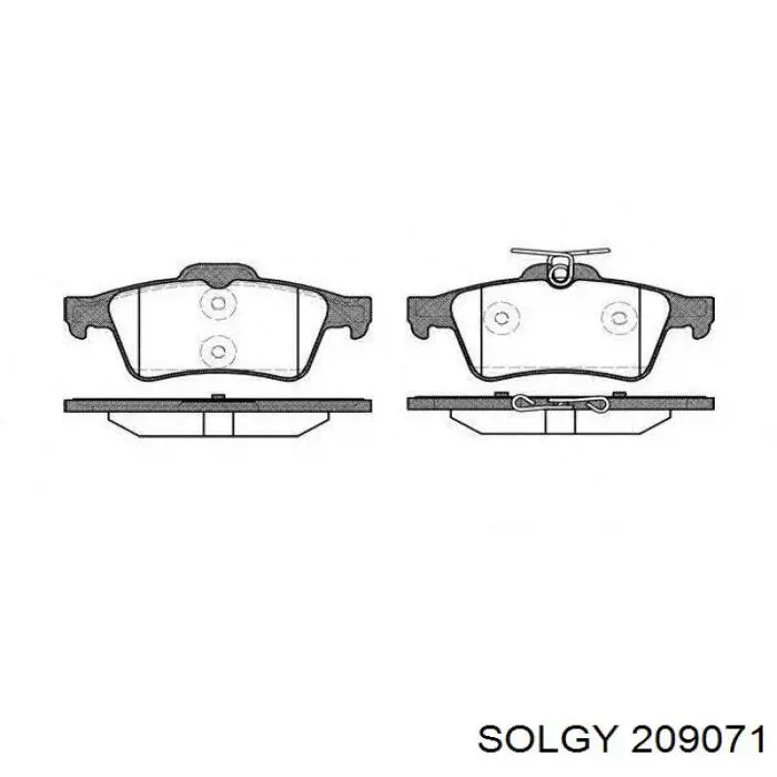 Задние тормозные колодки 209071 Solgy