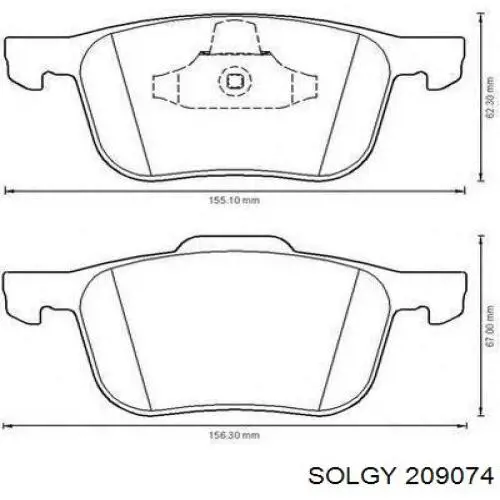 Колодки дисковые  Solgy 209074 цена, от 11.78 USD