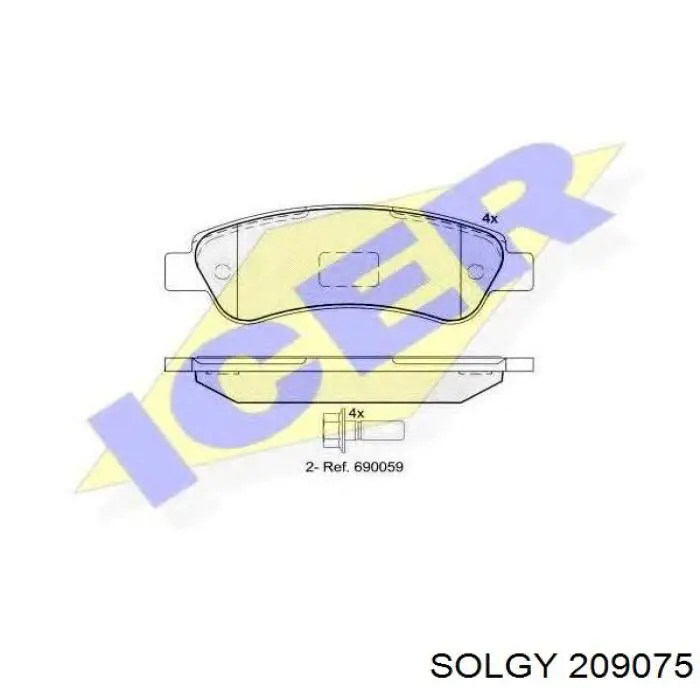 Купить 209075 Solgy Колодки тормозные задние, дисковые