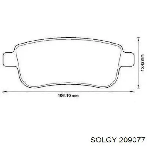 Задние тормозные колодки 209077 Solgy