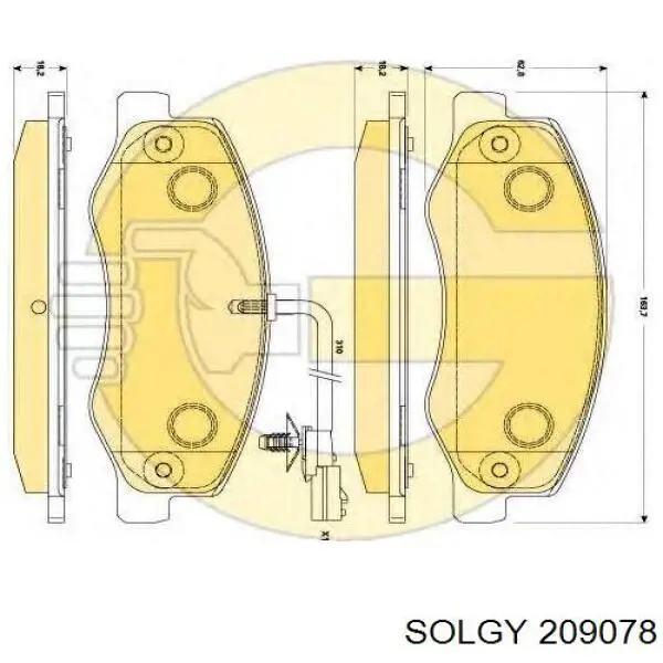 Купить 209078 Solgy Колодки тормозные задние, дисковые
