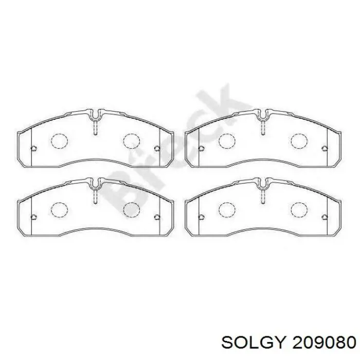 Передние тормозные колодки 209080 Solgy