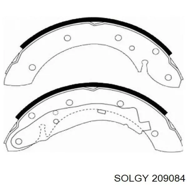 Задние барабанные колодки 209084 Solgy