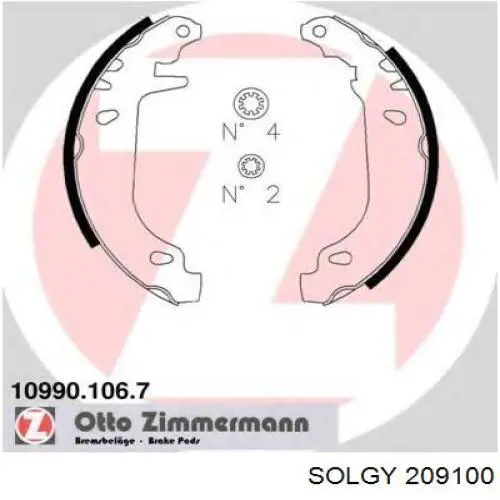 Задние барабанные колодки 209100 Solgy