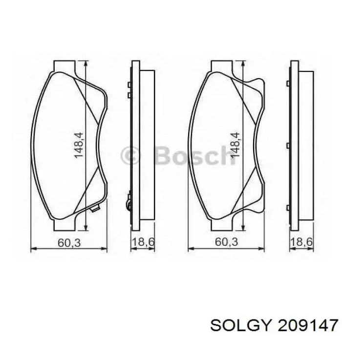 209147 Solgy передние тормозные колодки