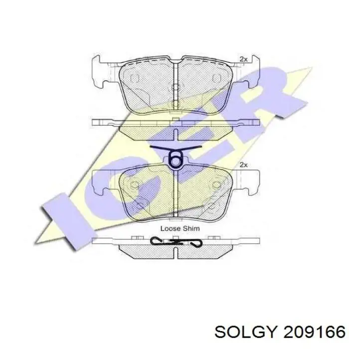 209166 Solgy sapatas do freio traseiras de disco
