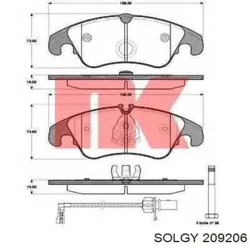 Колодки Solgy 209206 цена, от 24.22 USD